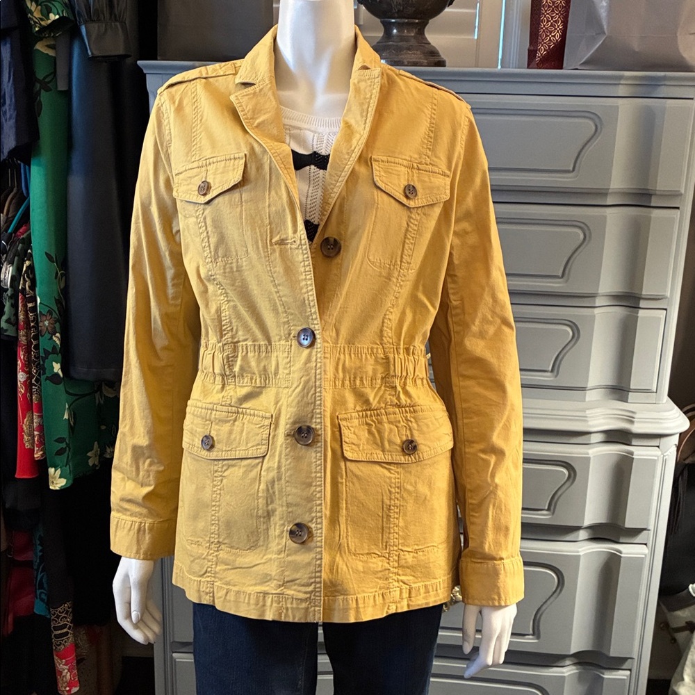 💛 Talbots Mustard Yellow Utility Jacket with Button Front